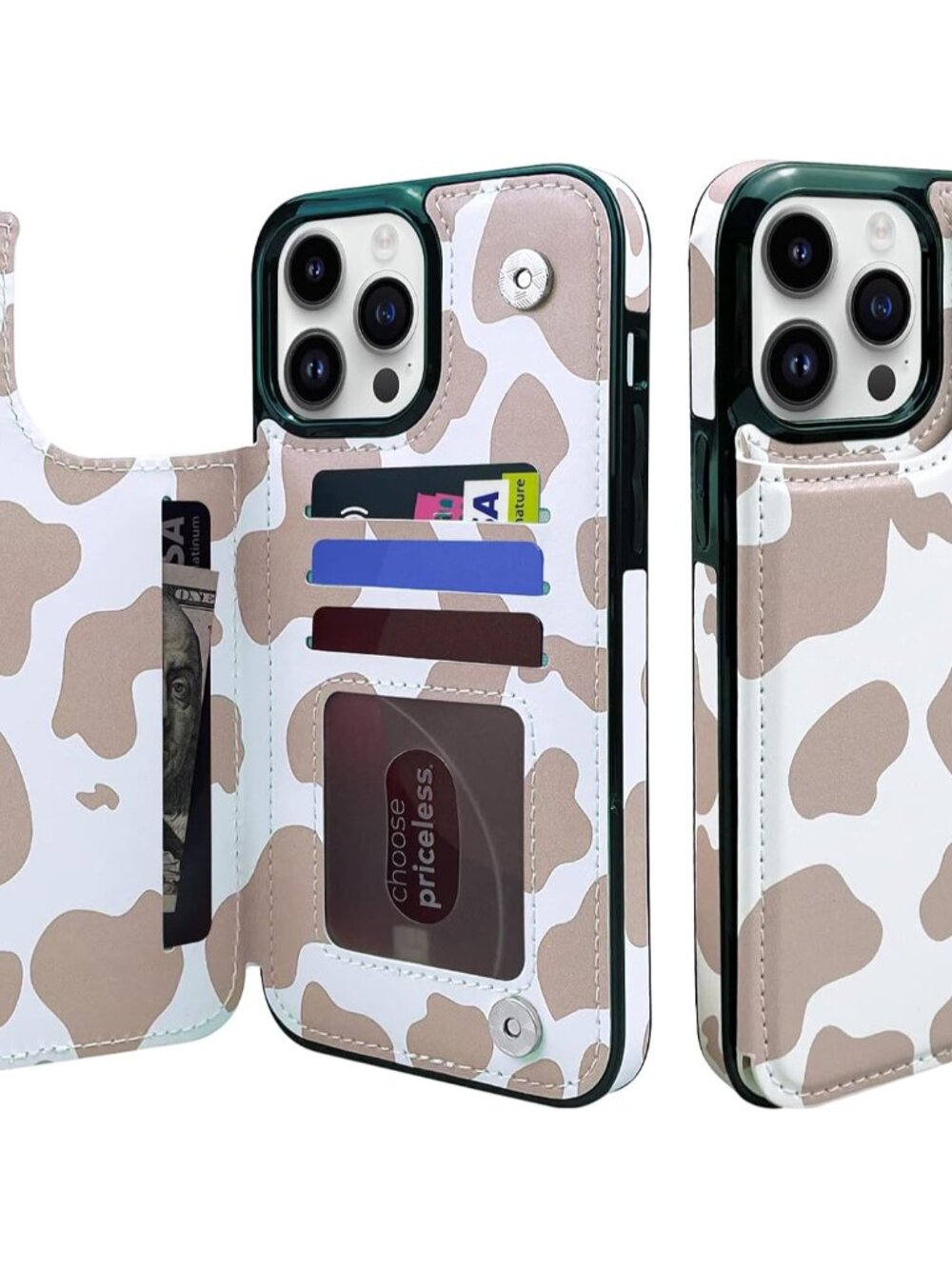 Flip Leather Wallet Case Card Holder Compatible with iPhone 13 and 14 6.1" Women